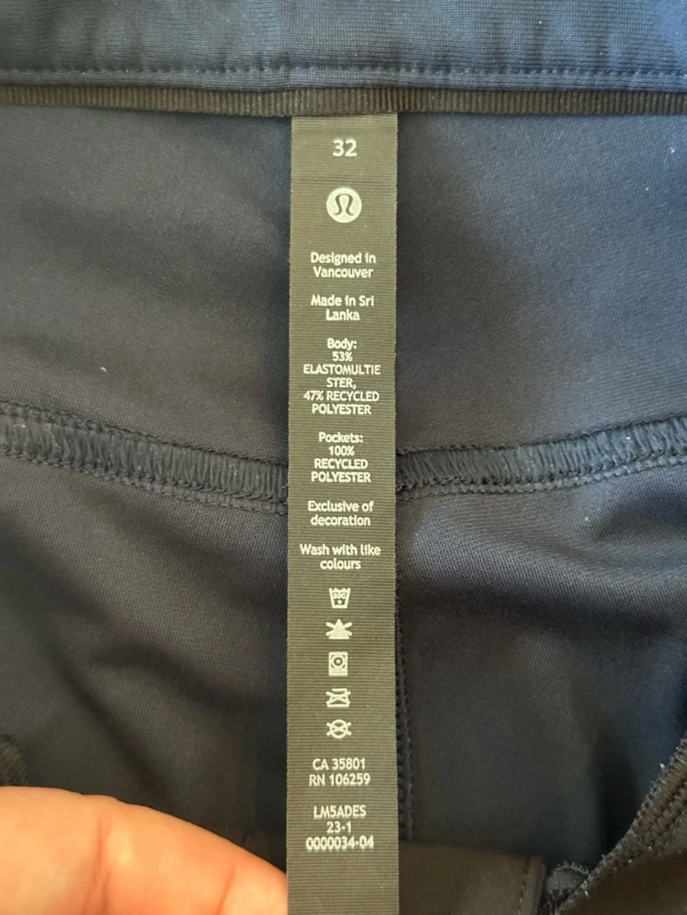 Lululemon ABC Pants Navy Blue Slim Stretch Size 32